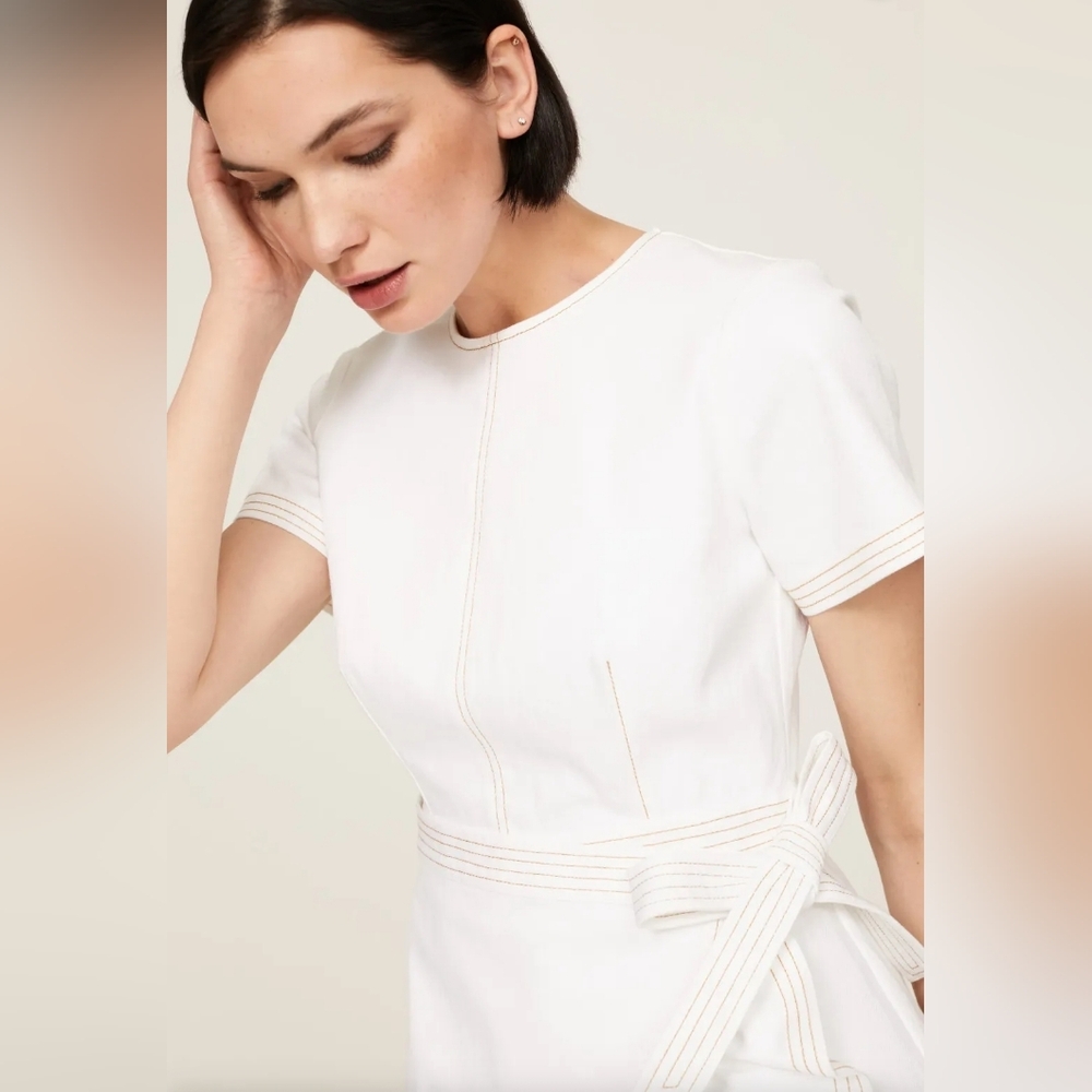 Denim Josi Dress in WhiteCinq a SeptColor: White - Picture 5 of 13